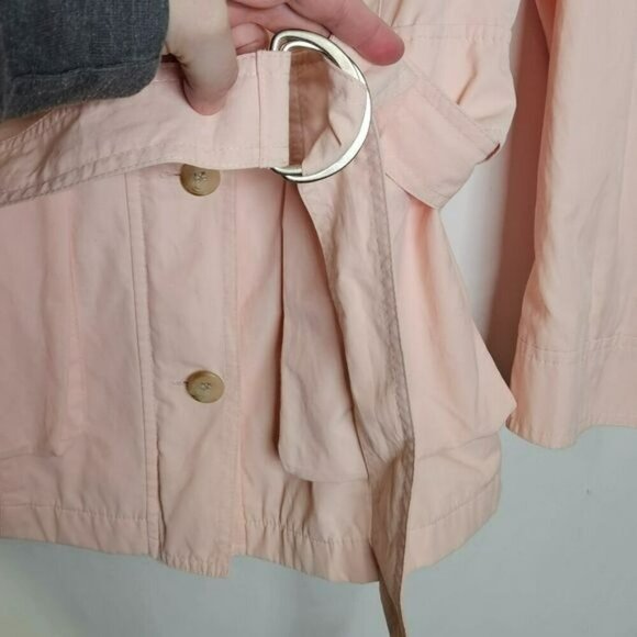 J.Jill Soft Pink Trench Style Jacket Fully Lined Belted‎ With 4 Pockets sz XS - Picture 11 of 16